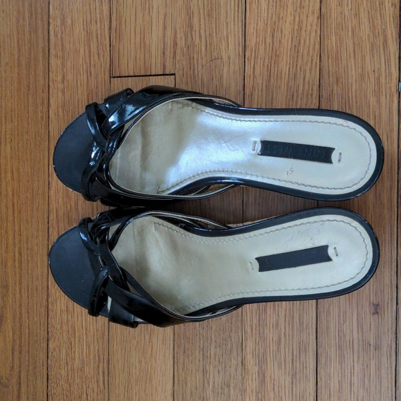 Black Patent Leather Wedges - Picture 3 of 5